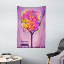 Colorful Leaves Swing Art Tapestry