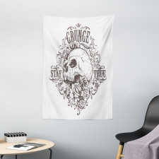 Skull Rose Grunge Tapestry