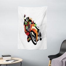 Motorcycle Racer Sport Tapestry