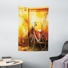 Bike Rusty Cracked Wall Tapestry