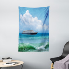 Waves Ship Travel Tapestry