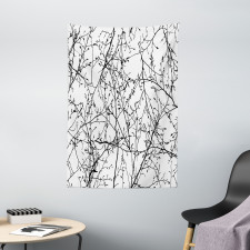 Branches with Leaves Buds Tapestry