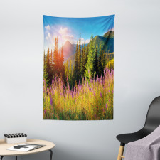 Spring Flowers Mountain Tapestry