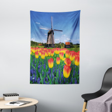Blooming Tulip Windmill Tapestry