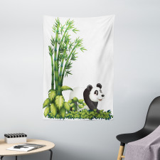 Panda Bear Bamboo Tapestry