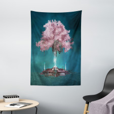 Pink Blossom Art Tapestry