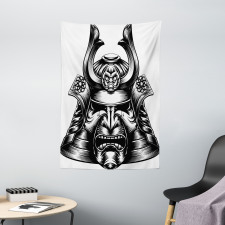 Samurai Mask Martial Tapestry