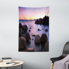 Misty Scene Rocks Water Tapestry