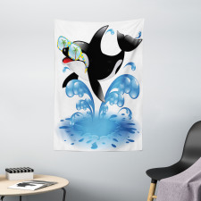 Whale with Sunglasses Tapestry