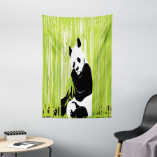 Panda in Bamboo Forest Tapestry