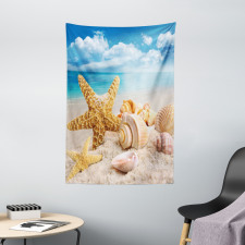 Shells on Tropic Beach Tapestry