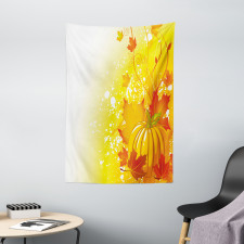 Pumpkin Fall Leaves Tapestry