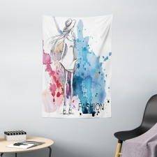 Fashion Lady with Hat Tapestry