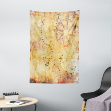 Antique Grunge Rusty Map Tapestry