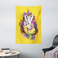 Elephant Figure Grunge Art Tapestry