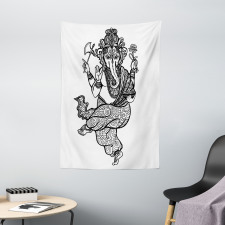 Dancing Elephant Sketch Tapestry
