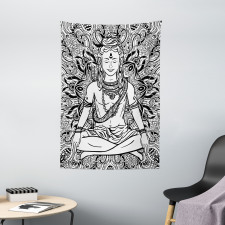 Third Eye Mandala Sketch Tapestry