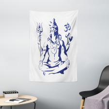 Sacred Ritual Lotus Pose Tapestry