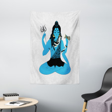 Mystic Figure in Yoga Pose Tapestry