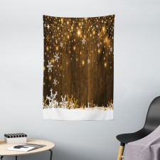 Wood and Snowflakes Tapestry