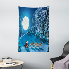 Santa Winter Forest Tapestry