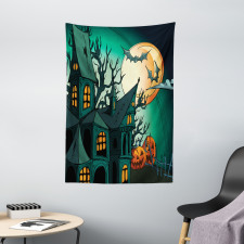 Halloween Haunted Castle Tapestry