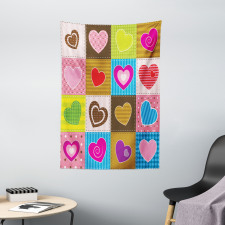 Love Heart Patchwork Tapestry