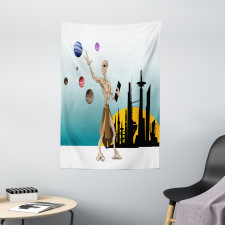 Alien Planets Galaxy Tapestry
