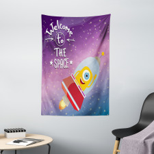 Spaceship Alien Kids Tapestry