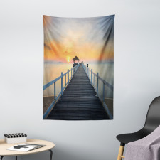 Wood Path on Beach Tapestry