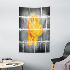 Warm Rose Brick Wall Tapestry