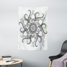 Drawn Mandala Flower Tapestry