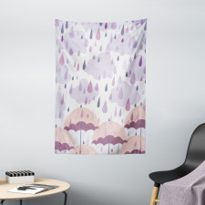 Pink Umbrellas Rain Tapestry