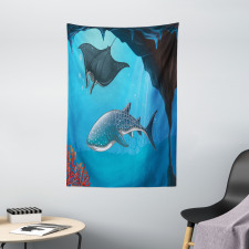 Swimming Shark Ocean Tapestry