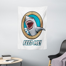 Feed Me Words Shark Tapestry