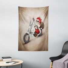 Cool Santa on Bike Tapestry