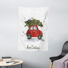 Retro Car with Tree Tapestry