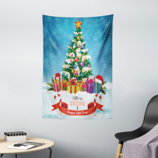 New Year Theme Boxes Tapestry