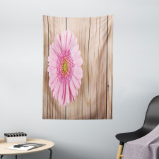 Pink Gerber on Wooden Tapestry