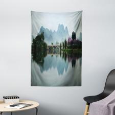 Japanese Lake View Tapestry