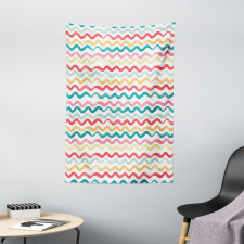 Boho Wavy Rough Lines Tapestry