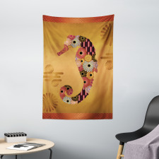 Seahorse Ornate Floral Tapestry