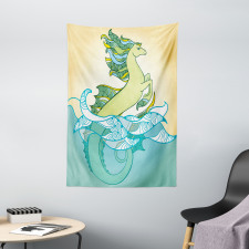 Pastel Tone Water Creature Tapestry