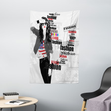 Modern Teen Girl USFlag Tapestry