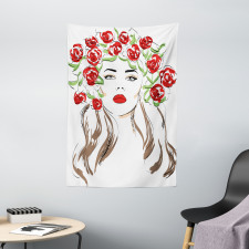 Lady with Floral Ornament Tapestry