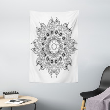 Mandala Black White Tapestry
