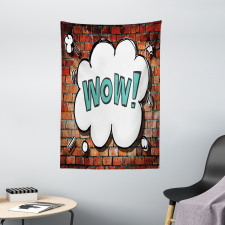 Words Cracked Brick Wall Tapestry