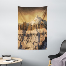 Overcast Sky Mountain Tapestry