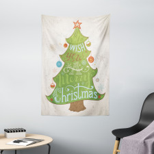 Merry Wish on Pine Tree Tapestry