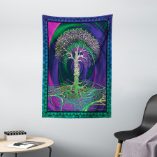 Digital Psychedelic Art Tapestry